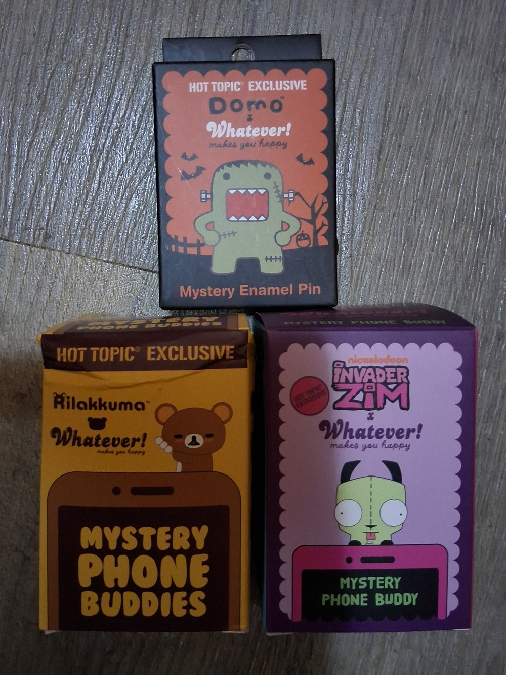 MYSTERY PHONE BUDDIES: Rillakuma and Invader Zim with Domo Halloween Enamel Pin!